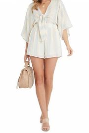 VICI  Collection x Fate Pastel Stripe Front Tie Romper Womens Small