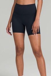 Lululemon Navy Wunder Train High Rise Short 6”