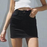 Black Juliette denim mink skirt