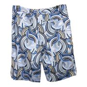 Golf Bermuda Shorts With Blue Black & White Swirl Pattern Size 4