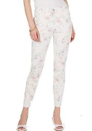 Style & Co Plus Size Petite White Floral Slim Leg Jeans - Size 14P - High Waist