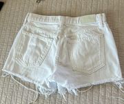 Pistola Revolve 100% cotton white distressed cut off shorts 28”