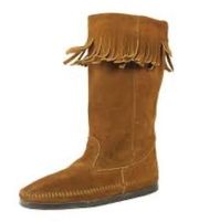Minnetonka brown suede fringe mid calf boots Size 6 B-9