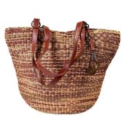 Lucky Brand rattan woven straw large shoulder bag