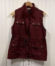 Entro maroon full zip vest