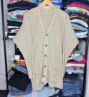 Vintage  Beige Long Cardigan Sweater Sz XL