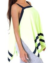 Buckle Double Zero flourescent neon & navy rectangle tank size medium