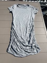 Anistar Grey Ruched Body Con Dress