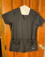 Greys Anatomy Black Scrub Top