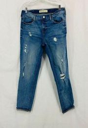 GAP Womens High Rise Distressed Girlfriend Jeans 8Tall