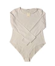 Bodysuit Women's Size XL Round Collar/ Long Sleeve White