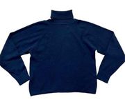 Studio vintage lambs wool angora blend navy turtleneck m