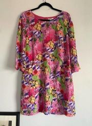 Womens Modest Dresses Silk Dresses Garnet Hill Floral Dress SIZE 14