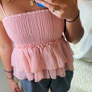 by Steve Madden pink ruffle tank top