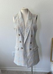 Rachel Zoe Open Sleeveless Lined Blazer Vest