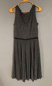 Ann Taylor Loft Grey Sleeveless Pleated Dress Size 6