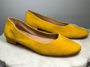 Antonio Melani Yellow Suede Leather Ballet Flats Women's Size 7.5 M Shoes