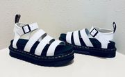 Women’s Blaire White Hydro Leather Strap Platform Sandals/Sz:9/NEW