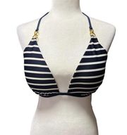 LA BLANCA Capri Banded Triangle Bikini Top In Indigo