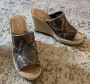 Toms Reptile Snake Print Platform Slides Mules Open Toe New without box