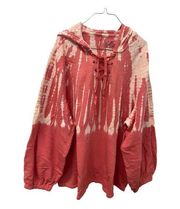 NWT Livi Active Lane Bryant Hoodie Sweatshirt 26/28 Tie Dye Lace Up Pullover