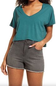 . V-Neck Dolman Crop T-Shirt