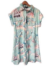 Beulah Italy Europe Vacation Shirt Dress NWT M