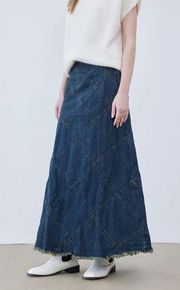 Vintage Revolt Jeans Maxi Denim Skirt