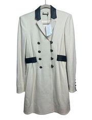 Diane Von Furstenberg Red Riding Ivory Coat NWT Sz. 6