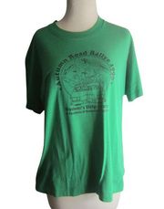 VINTAGE Autummn Road Rallye1990 Graphic Green Short Sleeve Shirt L