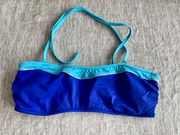 Bright Blue Turquoise Strapless Strappy Back Bikini Top Size 14 Large
