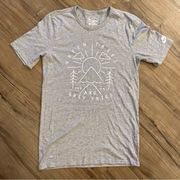 Nike Heather Gray Cotton Blend Green Tees & Gray Skies Short Sleeve Shirt Small