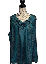 Violet & Claire Snake Print Sleeveless Satin Pullover Blouse 3X