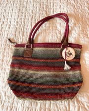 Multi Color Crochet Medium Shoulder Bag