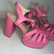 BP Hot Pink Platform Chunky Strap Gladiator High Heels