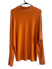 BP. Burnt Orange Ribbed Long Dolman Sleeve Mock Neck Knit Sweater Women Sz M