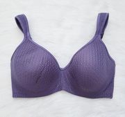 Adrienne Vittadini Studio Purple Full Coverage Wide Strap Bra 38D