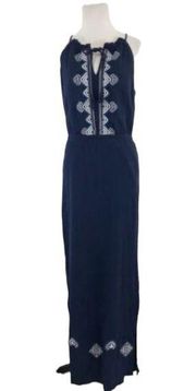 Market & Spruce Navy Blue Maxi Dress with Embroidery Detail - Womens’ Medium