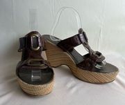 Lower East Side Strappy Wedge Platform Sandals Faux Leather Y2K Boho Summer 10
