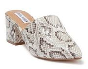 STEVEN MADDEN Bishop Snakeskin Mule Heels Size 6 NEW New in box