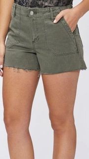 NWOT Paige Mayslie Utility Short - Vintage Ivy Green size 32 denim shorts