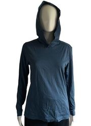 Lands End Women Blue Supima Hoodie Small