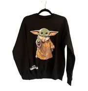 Star Wars The Mandalorian Baby Yoda Crewneck Pullover Size S