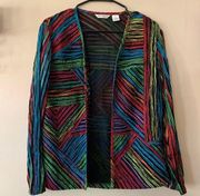 Vintage  Striped Mesh Rainbow Blazer Size Small