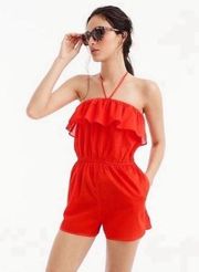 J.Crew NWT Red Orange Halter Neck Romper