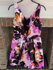 LONDON Times 6 Petite Floral Boho Knee Length Colorful Dress Like New