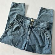 Sezane High Waisted Sama Jeans Euro 46 Light Wash Trouser denim pants EUC