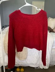 Forever 21 Red Crop Sweater