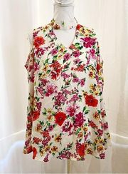 Floral cold shoulder blouse Size Medium New