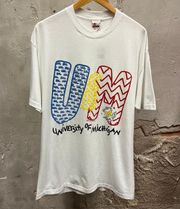 University of Michigan U of M 80s 1987 USA Made Single Stitch Graphic Tee XL